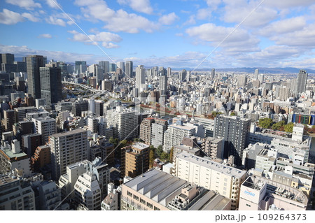 十一月の大阪、紅葉の大阪城公園、秋空の大阪城を望む、オオサカビジネスパーク、新しいホテル 十一月の大阪、紅葉の大阪城公園、秋空の大阪城を望む、オオサカビジネスパーク、新しいホテル 109264373