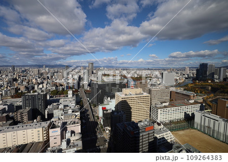 十一月の大阪、紅葉の大阪城公園、秋空の大阪城を望む、オオサカビジネスパーク、新しいホテル 十一月の大阪、紅葉の大阪城公園、秋空の大阪城を望む、オオサカビジネスパーク、新しいホテル 109264383