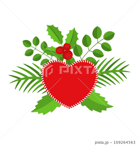 Christmas wreath design element. Winter holiday decoration. 109264563