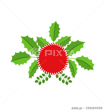 Christmas wreath design element. Winter holiday decoration. 109264569