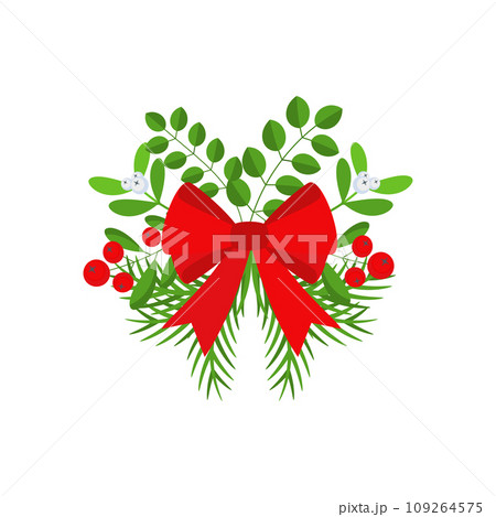 Christmas wreath design element. Winter holiday decoration. 109264575