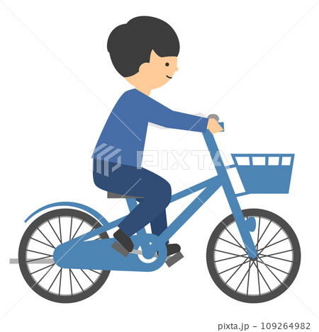 ヘルメットをかぶらず自転車に乗る男の子 109264982