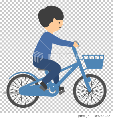 ヘルメットをかぶらず自転車に乗る男の子 109264982
