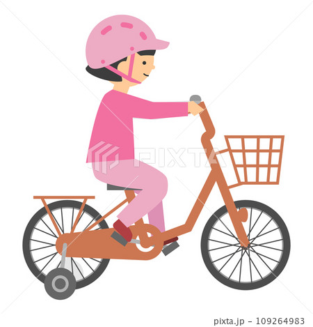 ヘルメットを被って自転車に乗る女の子 ヘルメットを被って自転車に乗る女の子 109264983