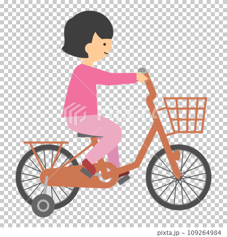 ヘルメットをかぶらず自転車にのる女の子 ヘルメットをかぶらず自転車にのる女の子 109264984