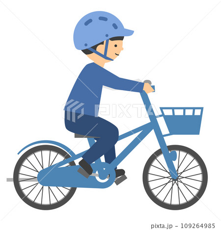 ヘルメットを被って自転車に乗る男の子 ヘルメットを被って自転車に乗る男の子 109264985