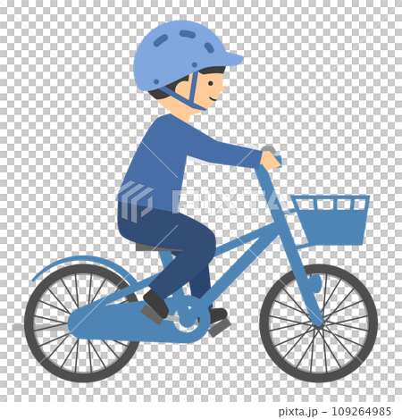 ヘルメットを被って自転車に乗る男の子 ヘルメットを被って自転車に乗る男の子 109264985