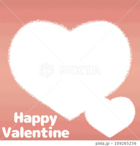 バレンタインデーのハートフォトフレーム クレヨンタッチイラスト【1:1】 109265256