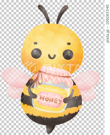 Cute Bee and honey watercolor Cute Bee and honey watercolor 109265540