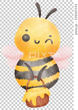 Cute Bee and honey watercolor Cute Bee and honey watercolor 109265545