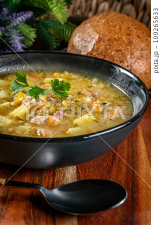 Polish barley soup. Polish barley soup. 109265633