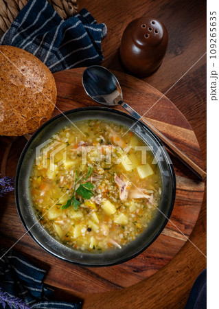 Polish barley soup. Polish barley soup. 109265635