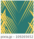 Beautiful abstract pattern with yellow lines on green background. 109265652