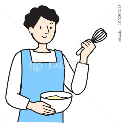 シンプルな人物イラスト　料理する男性 109266218