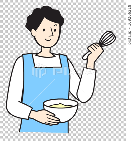 シンプルな人物イラスト　料理する男性 109266218
