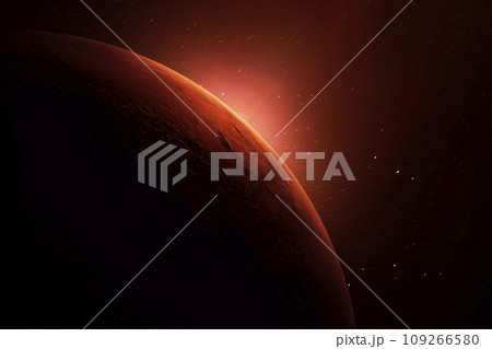 Planet Mars on a dark background. Elements of this image furnished by NASA 109266580