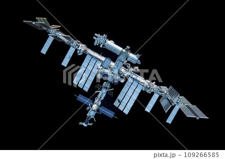 ISS above the surface of planet earth. Elements of this image furnished by NASA ISS above the surface of planet earth. Elements of this image furnished by NASA 109266585