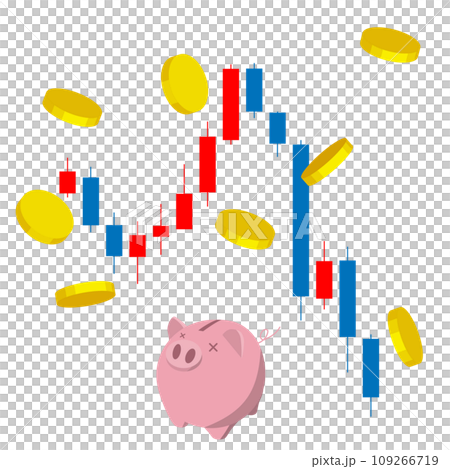 An illustration of a pig's piggy bank running out of money due to a stock market crash. An image of a big loss on investment. An illustration of a pig's piggy bank running out of money due to a stock market crash. An image of a big loss on investment. 109266719