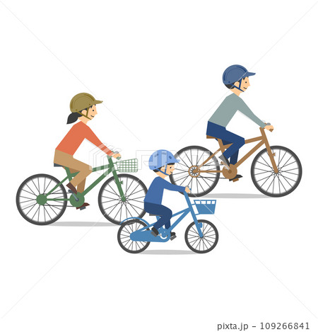 サイクリングを楽しむ親子のイラスト サイクリングを楽しむ親子のイラスト 109266841