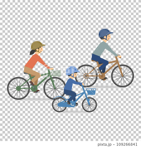 サイクリングを楽しむ親子のイラスト サイクリングを楽しむ親子のイラスト 109266841