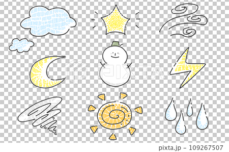 ゆるめシンプル天気セット カラー ゆるめシンプル天気セット カラー 109267507