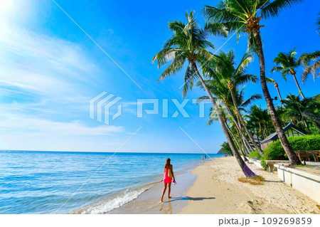 Beautiful tropical of White Sands Beach, Chang island (Koh chang) ,Thailand 109269859