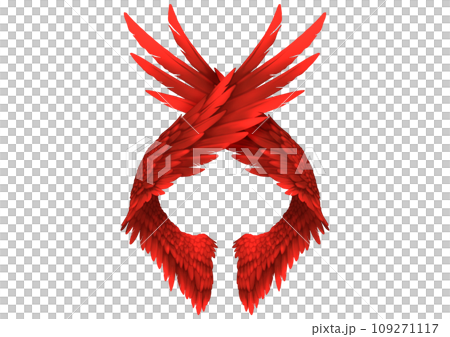 交叉的紅色翅膀 109271117