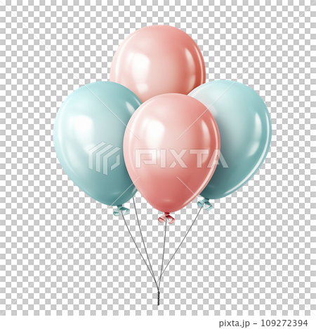 Cute shiny balloon in flat style illustration.Generative AI 109272394
