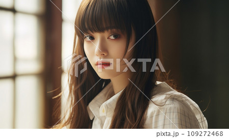 長髪の若い女性 長髪の若い女性 109272468
