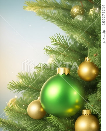 クリスマスツリーを装飾するオーナメントのイラスト 109273214