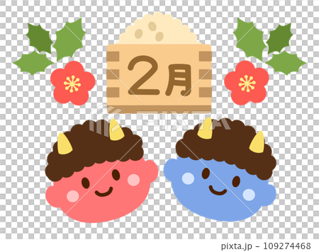February_Oni and Setsubun illustration 109274468