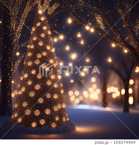 Sparkling lights on the tree christmas wallpaper 109274994