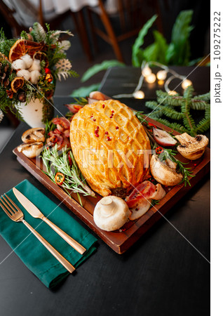 Traditional Christmas or New Year's pie. 109275222