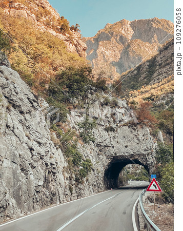 Canyon and tunnel in the mountains Montenegro Canyon and tunnel in the mountains Montenegro 109276058
