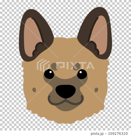 德國牧羊犬臉部簡單可愛插畫，沒有主線 109276320