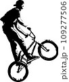 bmx bicyclist sketch silhouette - vector 109277506