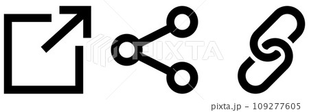 リンク、共有アイコンセット 黒 リンク、共有アイコンセット 黒 109277605