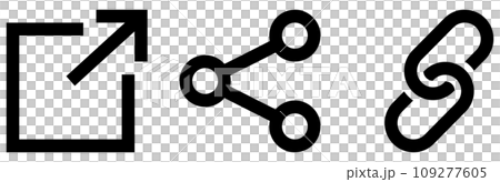 リンク、共有アイコンセット 黒 リンク、共有アイコンセット 黒 109277605