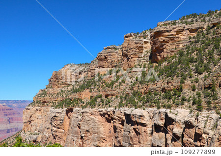 A view of the slopes of the mountains in the Grand Canyon in America. 109277899