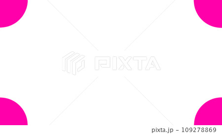 ピンクの丸1/4の四隅のフレーム 109278869