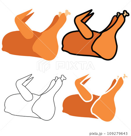 Chicken breast chicken wings chicken legs pictogram 109279643
