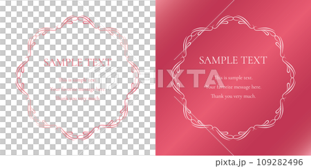 Material_Frame set_Pink decorative frame inspired by spring. Simple and luxurious frame design 109282496