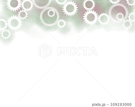 水彩絵具で描いたシックな色の歯車の壁紙 109283000
