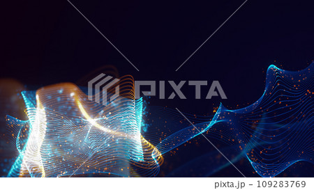 3D rendering of abstract structure of intertwined dots 109283769