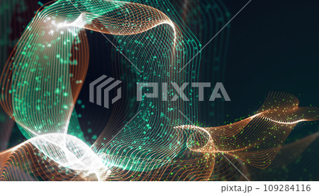3D rendering of abstract structure of intertwined dots 3D rendering of abstract structure of intertwined dots 109284116