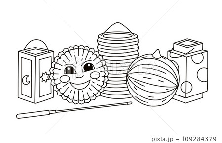 Vector Lanterns composition for saint martin day traditional in Germany 109284379