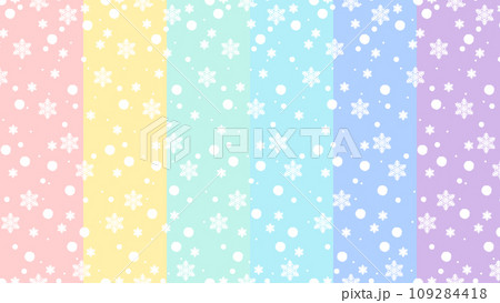 パステルカラーのかわいい雪の背景 109284418