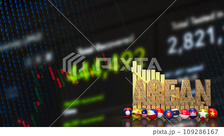 The ASEAN or Association of Southeast Asian Nations for Business concept 3d rendering. The ASEAN or Association of Southeast Asian Nations for Business concept 3d rendering. 109286167