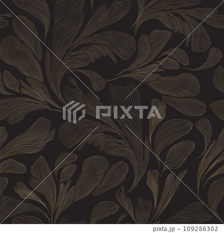 Japanese background with hand drawn line wave pattern vector. Abstract art banner with geometric pattern. Floral seamless pattern template design in oriental style Japanese background with hand drawn line wave pattern vector. Abstract art banner with geometric pattern. Floral seamless pattern template design in oriental style 109286302