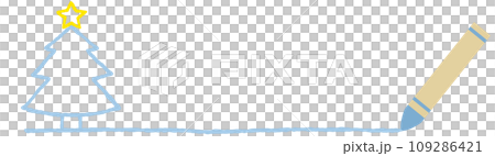 Crayon and line Christmas tree 109286421